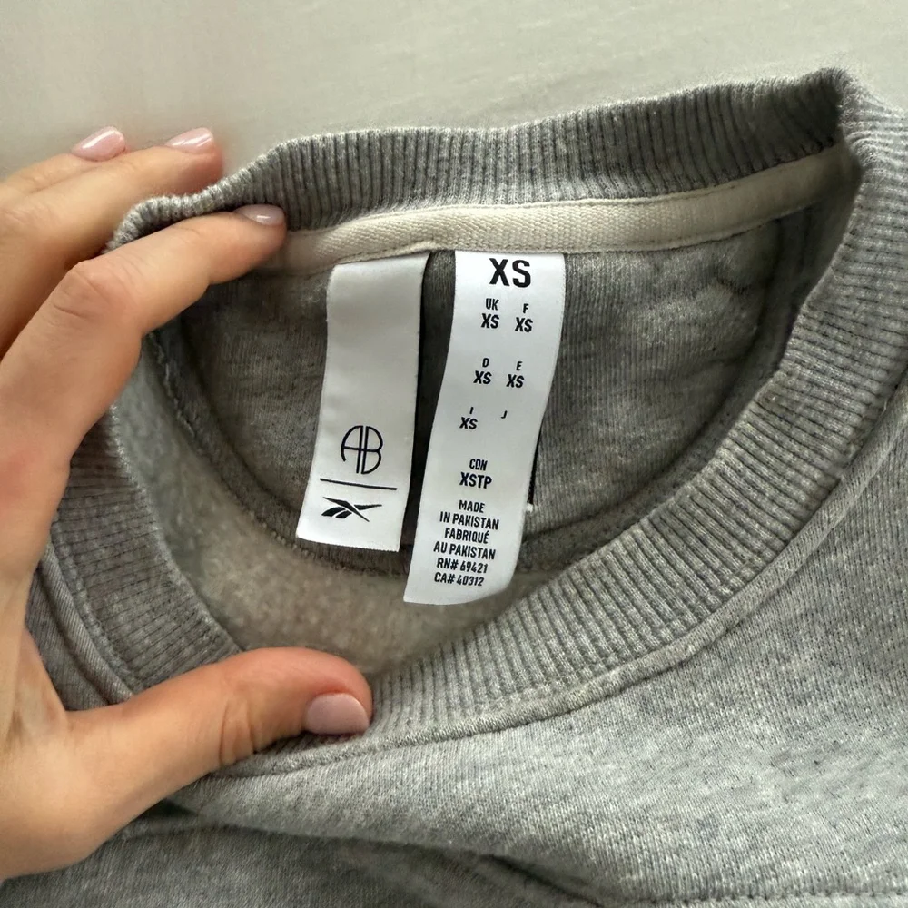 Anine Bing x Reebok Gray Sweatshirt with Blue Logo - Picture 6 of 6